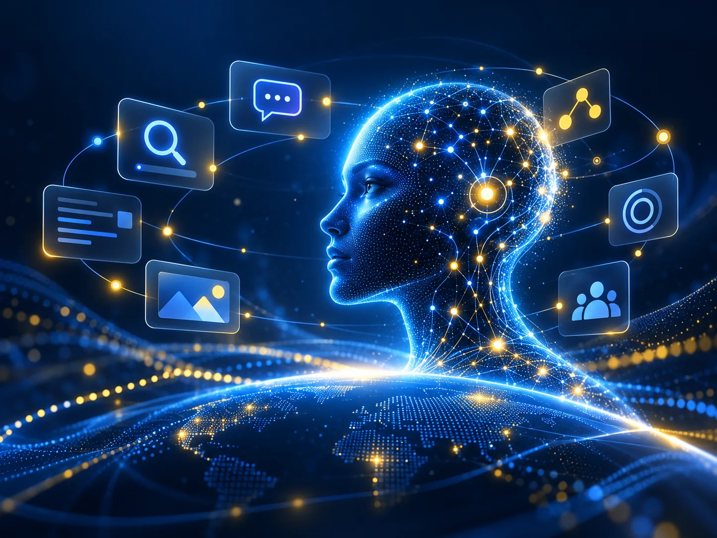 AI search network illustration